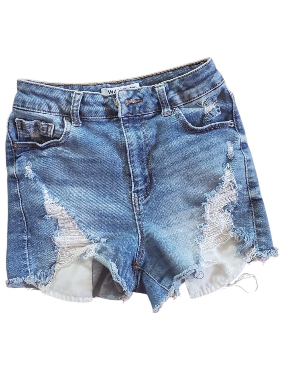 Washed Blue Distressed Denim Women’s Shorts -